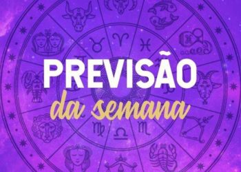 Fundo Roxo Com O Calendário Dos Signos. E Escrito Horóscopo Semanal.- Revista Estilo