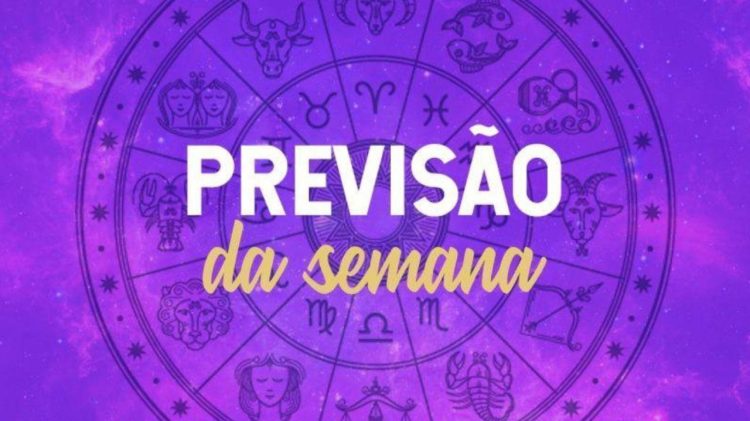 Fundo Roxo Com O Calendário Dos Signos. E Escrito Horóscopo Semanal.- Revista Estilo