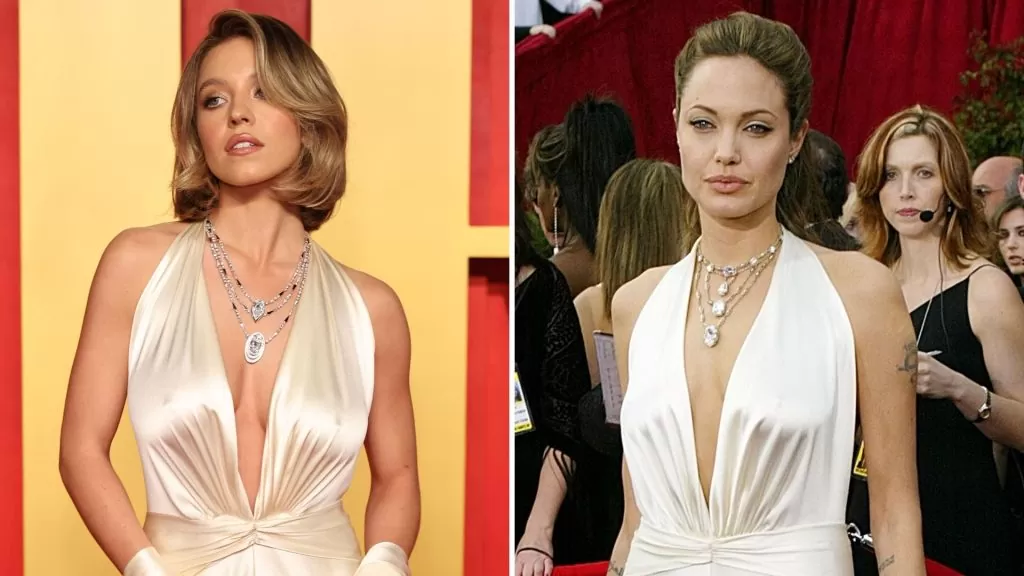 Sydney Sweeney usa look de Angelina Jolie em Oscar de - Revista ESTILO